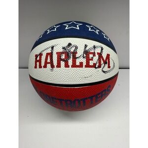 Harlem Globetrotters Signed Basketball Baden Red White Blue Sweet Lou Dunbar